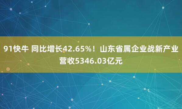 91快牛 同比增长42.65%!山东省属企业战新产业营收5346.03亿元